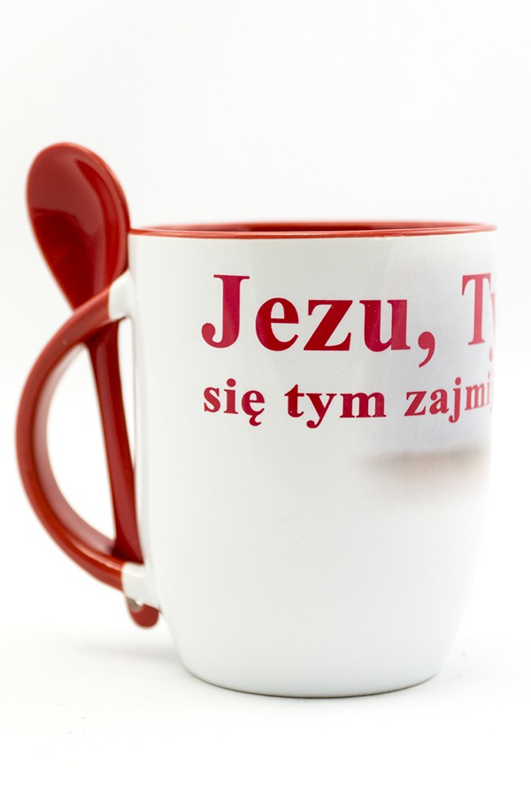 Kubek z łyżeczką - Jezu, Ty się tym zajmij! | wydawnictwowam.pl