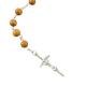 Różaniec jasnobrązowy z krzyżem papieskim