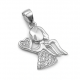 Aniołek z serduszkiem - zawieszka srebrna Z1454