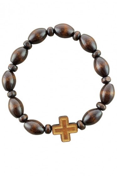 Różaniec drewniany - bransoletka ciemnobrązowa Różaniec drewniany - bransoletka ciemnobrązowa