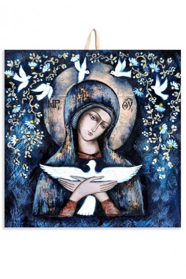 Matka Boża Pneumatofora ludowa - płytka ceramiczna mała I37 Matka Boża Pneumatofora ludowa - płytka ceramiczna mała I37