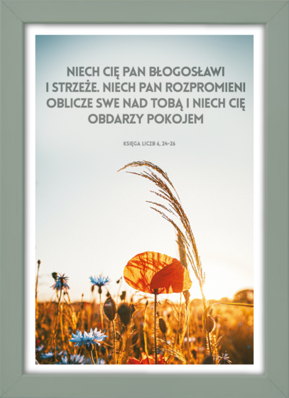 Niech cię Pan błogosławi i strzeże - plakat w zielonej ramce Niech cię Pan błogosławi i strzeże - plakat w zielonej ramce