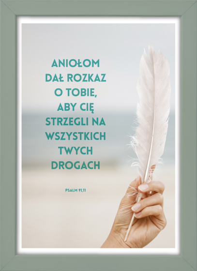 Aniołom dał rozkaz o tobie - plakat w zielonej ramce
