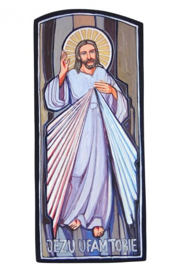 Jezu ufam Tobie - ikona na desce