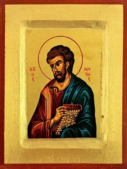 Ikona Święty Łukasz Apostoł mała turkus
