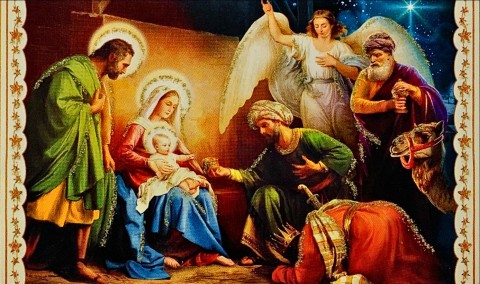 Obrazki kolędowe - Święta Rodzina i Trzej królowie