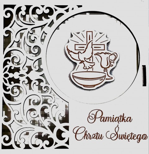 Pamiątka Chrztu świętego - drewniana wzór 2 (8)