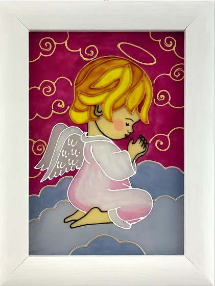 Anioł modlący się - obraz na szkle dla dziewczynki Anioł modlący się - obraz na szkle dla dziewczynki