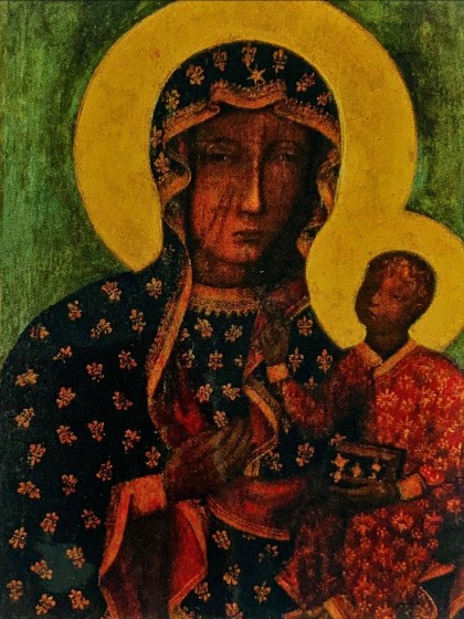 Matka Boża Częstochowska - magnes drewniany