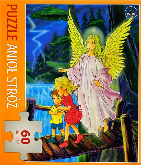 Anioł Stróż - puzzle 60 elementów, duże pudełko Anioł Stróż - puzzle 60 elementów, duże pudełko