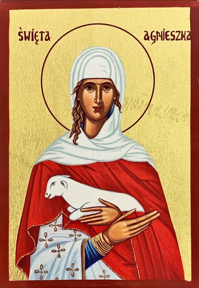 Ikona Święta Agnieszka (nr197) bardzo mała