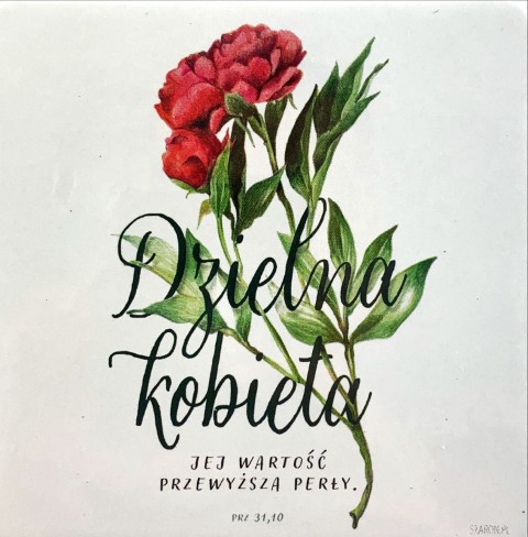 Dzielna kobieta - podstawka korkowa