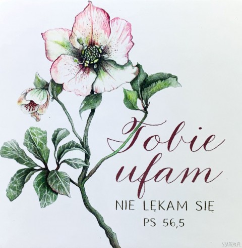 Tobie ufam - podstawka korkowa róża