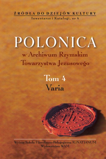 Polonica w Archiwum Rzymskim Towarzystwa Jezusowego. Tom 4