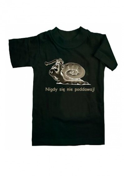 Koszulka - Nigdy się nie poddawaj (czarna, S)