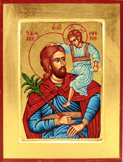 Ikona Święty Krzysztof niebieski średnia