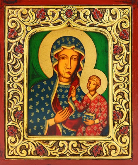 Ikona Matka Boża Częstochowska rama, duża