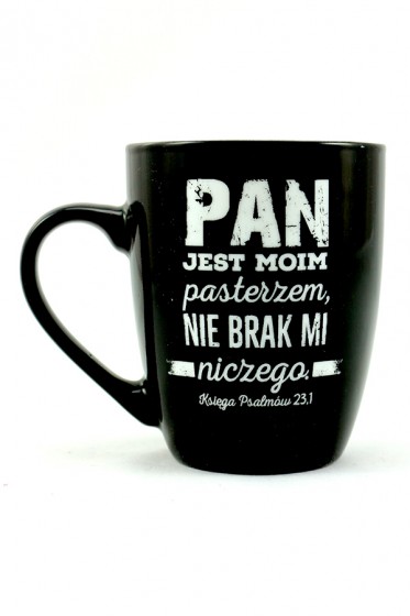 Kubek - Pan jest moim pasterzem czarny