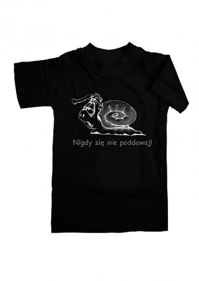 Koszulka - Nigdy się nie poddawaj (czarna, S)