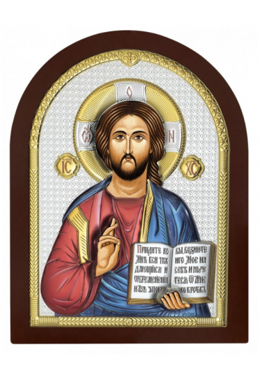 Chrystus Pantokrator obraz srebrny AE0803/4D