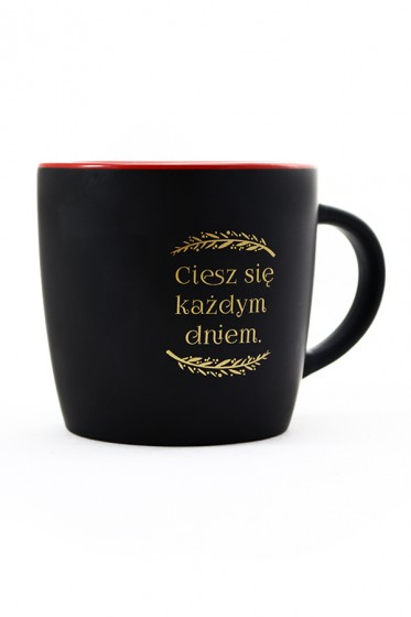 Kubek - Ciesz się każdym dniem matowy czerwony