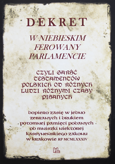 Dekret w niebieskim ferowany parlamencie