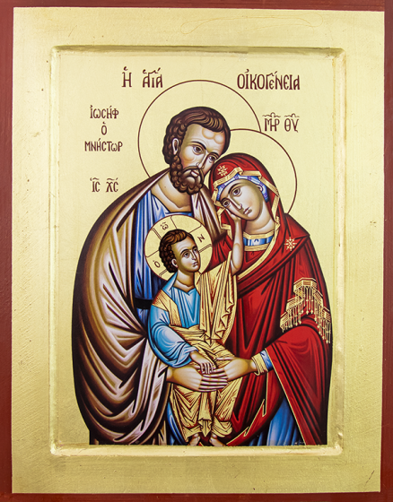 Ikona Święta Rodzina / brązowa szata Józefa mała