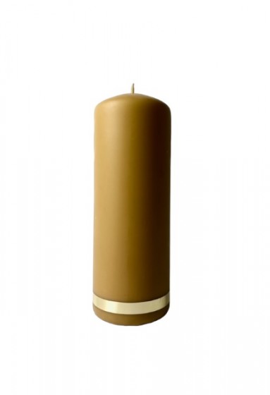 Świeca woskowo-parafinowa 16 cm ze złotym paskiem  
