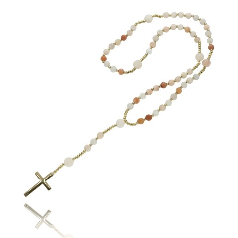 Różaniec z kamieni naturalnych - awenturyn różowy ROZ139