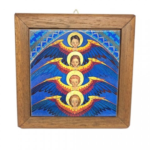 Anioły - płytka ceramiczna z ramką