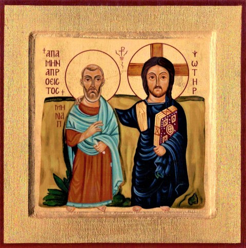 Ikona przyjaźni - Chrystus i św. Menas mała