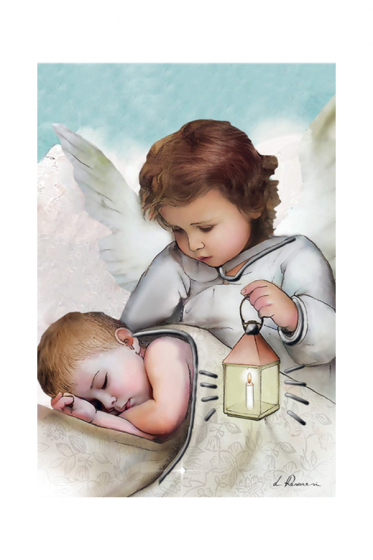 Aniołek z latarenką - obraz bardzo mały prostokąt (05  01  114)