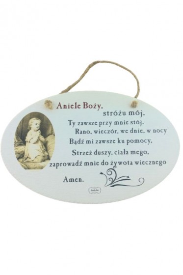 Aniele Boży tabliczka owal  (152367)