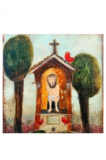 Kapliczka Chrystus Frasobliwy - kafelek średni