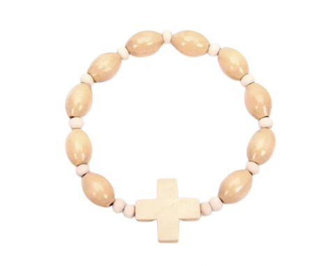 Różaniec drewniany - bransoletka jasna Różaniec drewniany - bransoletka jasna