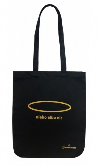Niebo albo nic - torba czarna bez zamka złoty napis