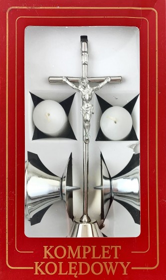 Komplet kolędowy prosty srebrny CZ-10 