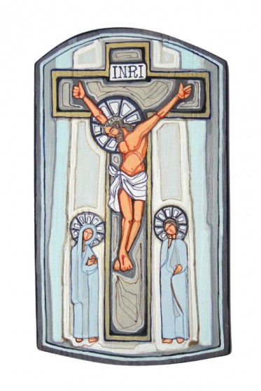 Chrystus na krzyżu - ikona na desce