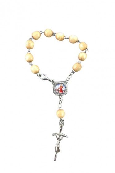 Różaniec dziesiątka ze św. Krzysztofem drewniany jasny 09.01.1