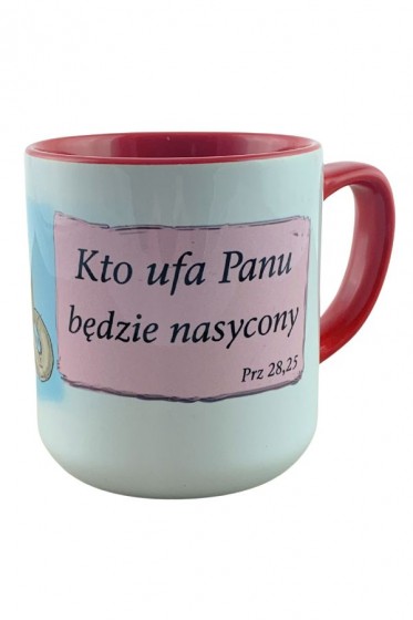 Kubek - Kto ufa Panu czerwony grafika kota