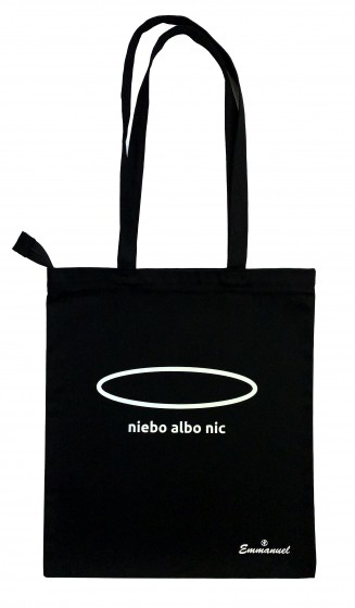 Niebo albo nic - torba czarna biały napis
