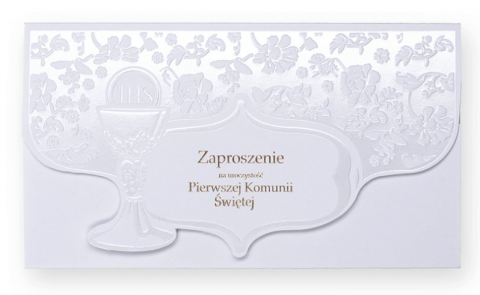 Zaproszenie na uroczystość Pierwszej Komunii Świętej perła