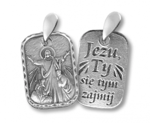Medalik z inskrypcją Jezu Ty się tym zajmij