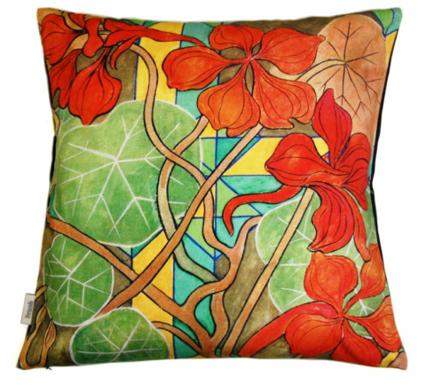 Nasturcje - poszewka na poduszkę Nasturcje - poszewka na poduszkę