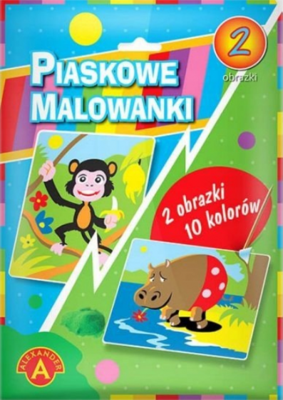 Piaskowe malowanki Hipopotam, małpa