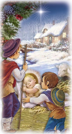 Obrazki kolędowe bez nadruku - Pasterze u żłóbka BN/05/24 Obrazki kolędowe bez nadruku - Pasterze u żłóbka BN/05/24