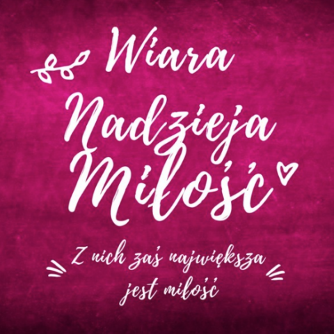 Wiara, nadzieja, miłość - podstawka korkowa