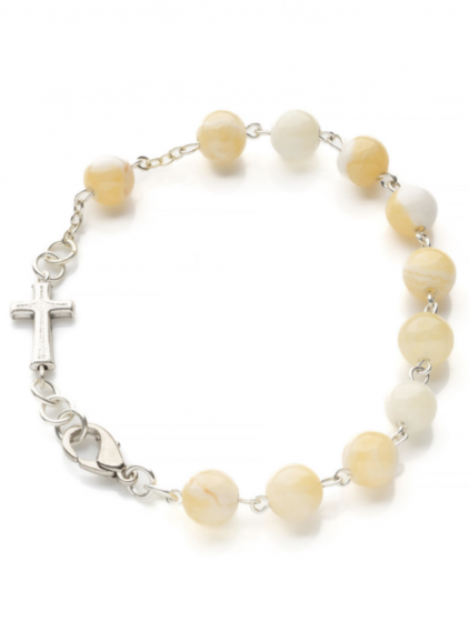 Różaniec – bransoletka nefryt bursztynowy Różaniec – bransoletka nefryt bursztynowy