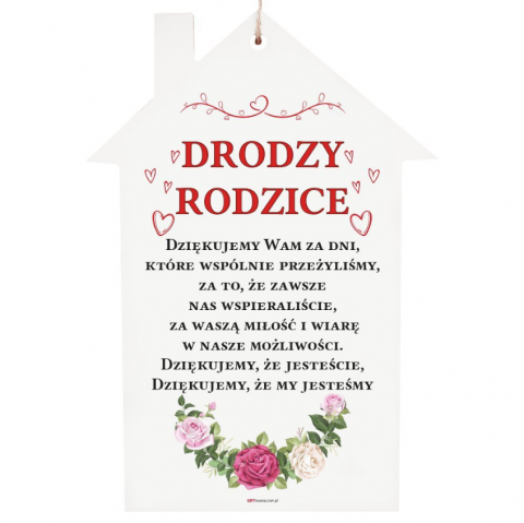 Drodzy rodzice, dziękujemy… – drewniana tabliczka duża