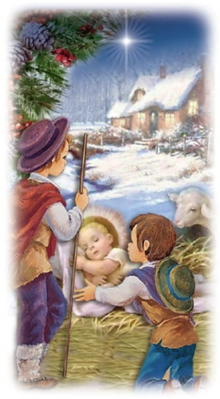 Obrazki kolędowe z nadrukiem - Pasterze u żłóbka BN/05/A/24 Obrazki kolędowe z nadrukiem - Pasterze u żłóbka BN/05/A/24